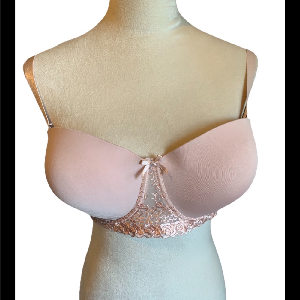 Marilyn Monroe Blush W Lace  Convertible Underwire Push Up Bra Size 40D Lined